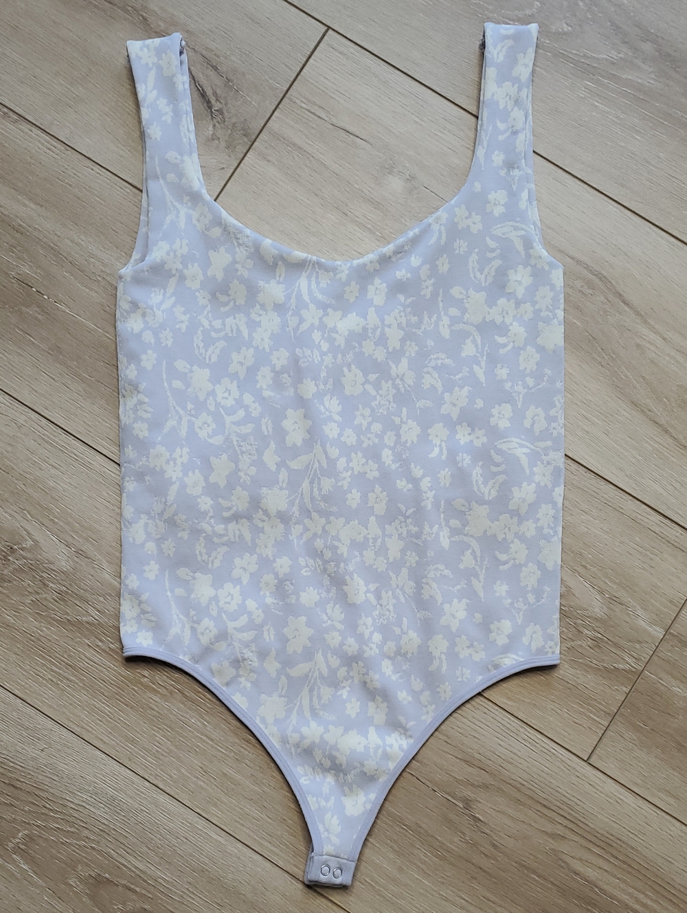 Free People Printed Clean Lines Bodysuit in Lilac Combo